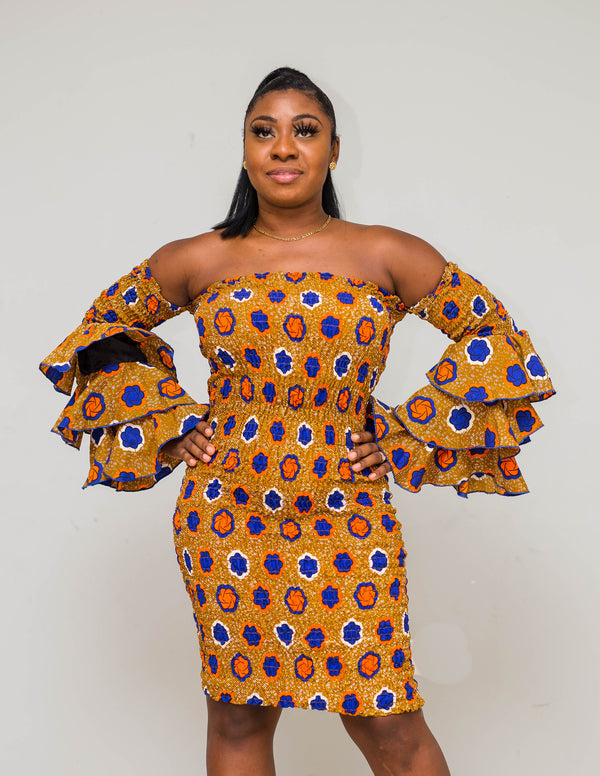 3 Sisters Off Shoulder Dress (Spice)