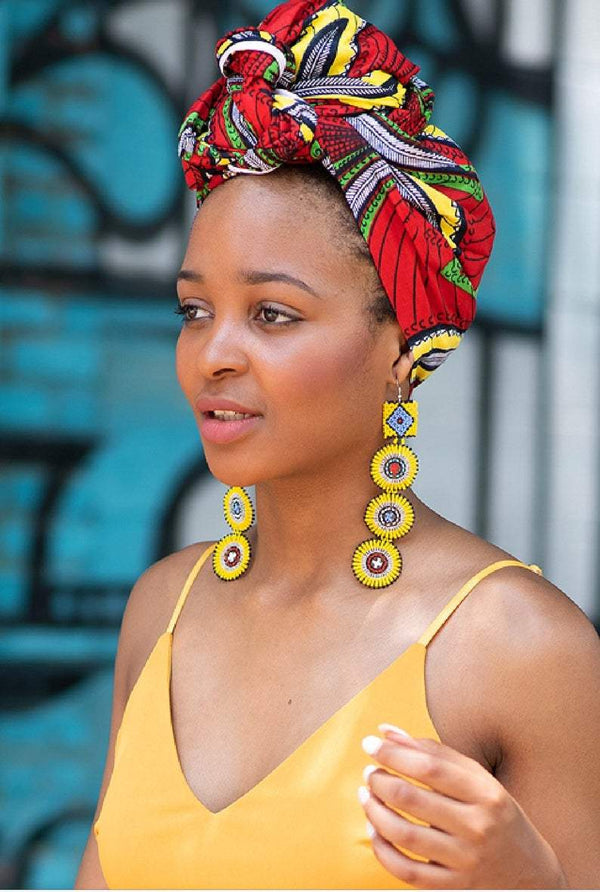 Beaded Yellow Earrings